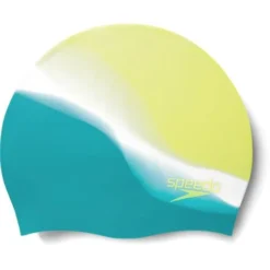 Speedo Junior Multi Colour Silicone Swim Cap - Spritz/White/Aquarium