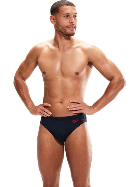 Speedo 7cm Splice Briefs - Hyperboom Navy/Red 2 Speedo 7cm Splice Briefs - Hyperboom Navy/Red - Image 2