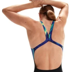 Speedo Powerback One Piece - Chroma Blue/Aquarium/Bright Zest -Swimmer Store 00314815196 5