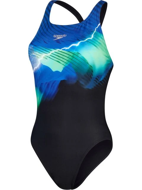 Speedo Leaderback One Piece - Chroma Blue/Fake Green/Aquasplash 1 Speedo Leaderback One Piece - Chroma Blue/Fake Green/Aquasplash