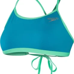 Speedo Tie Back Crop Top - Aquarium/Fake Green