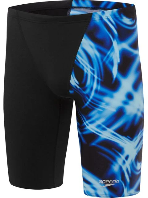 Speedo V-Cut Jammers - Black/Beautiful Blue 1 Speedo V-Cut Jammers - Black/Beautiful Blue