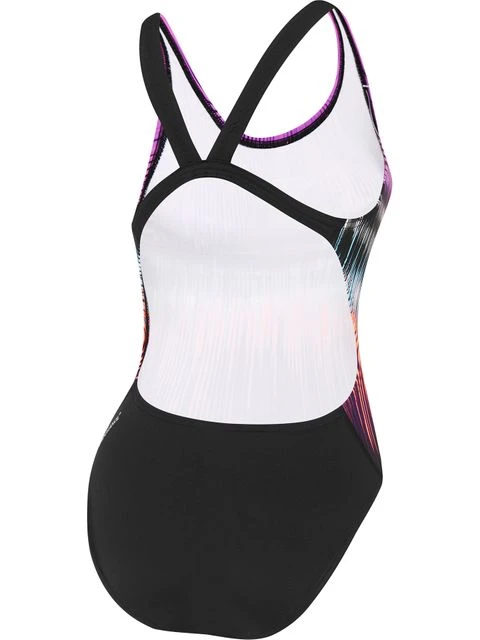 Speedo Chest Powerstrike Leaderback One Piece - Black/Neon Orchid 2 Speedo Chest Powerstrike Leaderback One Piece - Black/Neon Orchid - Image 2