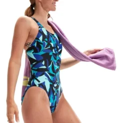 Speedo Powerback One Piece - Chrome Blue/Aquarium -Swimmer Store 0618715048 4