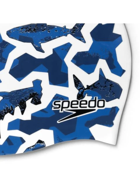 Speedo Junior Digital Printed Swim Cap - Chrome Blue/Ammonite 3 Speedo Junior Digital Printed Swim Cap - Chrome Blue/Ammonite - Image 3