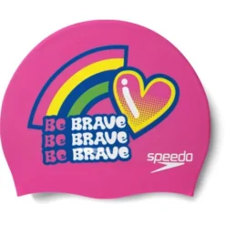 Speedo Junior Digital Printed Swim Cap - Rose Violet/Beautiful Blue