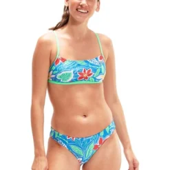 Speedo Cross Back Crop Top - Retro Floral -Swimmer Store 1172715170 1