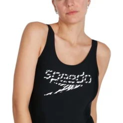 Speedo Logo Deep U-Back One Piece - Black 17 Speedo Logo Deep U-Back One Piece - Black -Swimmer Store 123693503 7