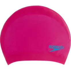 Speedo Junior Long Hair Swim Cap - Begonia Pink/Lapis Blue