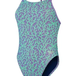 Speedo Tie Back One Piece - Miami Lilac/Fake Green