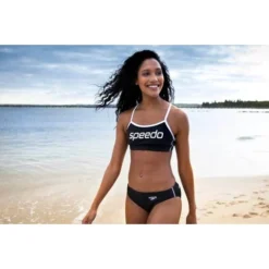 Speedo Crop Top - Black/White -Swimmer Store 133053503 4
