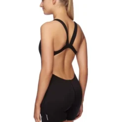 Speedo Leaderback Sport Legsuit - Black/White -Swimmer Store 133073503 3