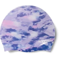 Speedo Junior Digital Printed Swim Cap - Purple Clouds