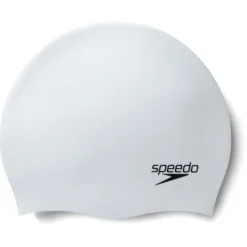 Speedo Plain Moulded Swim Cap - White Pearlescent