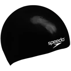 Speedo Junior Plain Moulded Swim Cap - Black