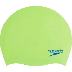 Speedo Junior Plain Moulded Swim Cap - Citrus Green/Beautiful Blue
