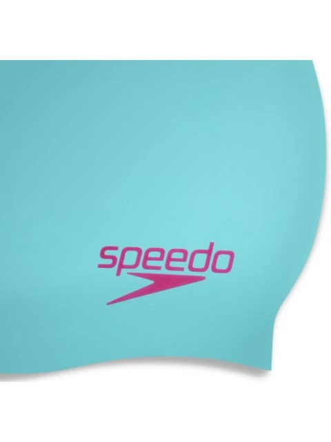 Speedo Junior Plain Moulded Swim Cap - Tile/Magenta 3 Speedo Junior Plain Moulded Swim Cap - Tile/Magenta - Image 3