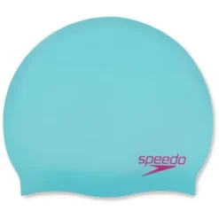 Speedo Junior Plain Moulded Swim Cap - Tile/Magenta