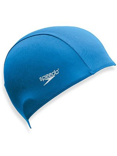 Speedo Junior Polyester Swim Cap - Blue 1 Speedo Junior Polyester Swim Cap - Blue