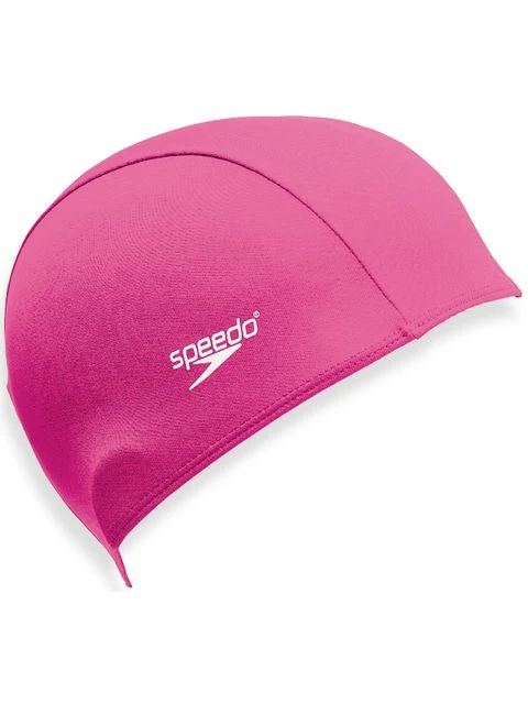 Speedo Junior Polyester Swim Cap - Pink 1 Speedo Junior Polyester Swim Cap - Pink