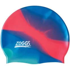 Zoggs Junior Multicolour Swim Cap - Blue/Red/Aqua