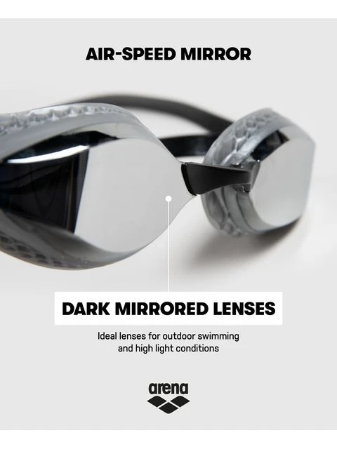 Arena Airspeed Mirror Goggles - Silver & Black 4 Arena Airspeed Mirror Goggles - Silver & Black - Image 4