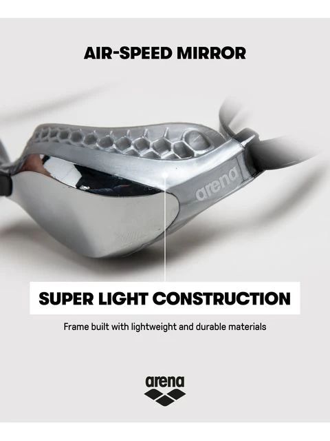 Arena Airspeed Mirror Goggles - Silver & Black 5 Arena Airspeed Mirror Goggles - Silver & Black - Image 5