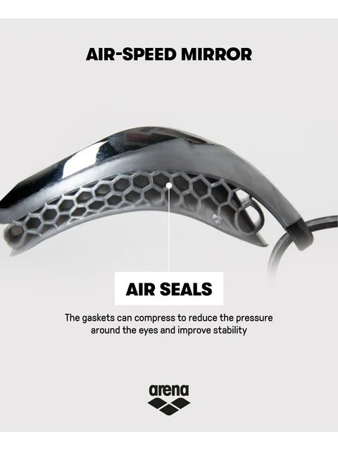 Arena Airspeed Mirror Goggles - Silver & Black 6 Arena Airspeed Mirror Goggles - Silver & Black - Image 6