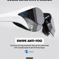 Arena Cobra Ultra Swipe Mirror Goggles - Silver & Pink -Swimmer Store arena cobra ultra swipe mirror goggles silver pink 002507 590 12