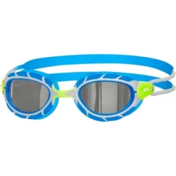 Zoggs Predator Titanium Goggles - Smoke/Green/Silver/Blue
