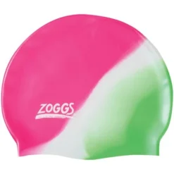 Zoggs Junior Multicolour Swim Cap - Pink/White/Green