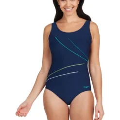 Zoggs Macmasters Scoopback One Piece - Navy/Petrol -Swimmer Store petrol 462314 nvpe 2