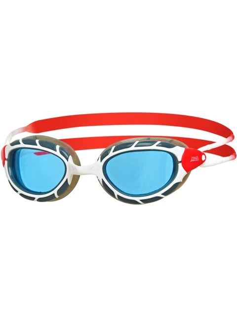 Zoggs Predator Goggles Small Fit - Blue Tint/White/Red 1 Zoggs Predator Goggles Small Fit - Blue Tint/White/Red