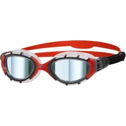 Zoggs Predator Flex Titanium Goggles - Smoke Mirror/Clear/Red