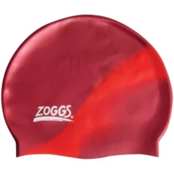 Zoggs Junior Multicolour Swim Cap - Burgandy/Red
