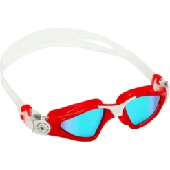 Aqua Sphere Kayenne Goggles Compact Fit - Blue Titanium Mirror/Red/White -Swimmer Store white 191670 3