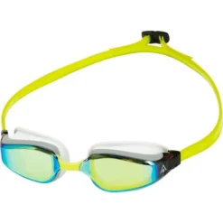 Aqua Sphere Fastlane Goggles - Titanium Yellow Mirror/White/Yellow