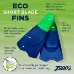 Zoggs Eco Short Blade Fins -Swimmer Store zoggs eco short blade fins 465220 10