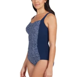 Zoggs Ruched Front One Piece - Martinique -Swimmer Store zoggs ruched front one piece martinique 462355 mtnq 2