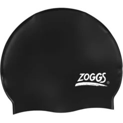 Zoggs Plain Silicone Swim Cap - Black